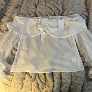 Off the shoulder white blouse